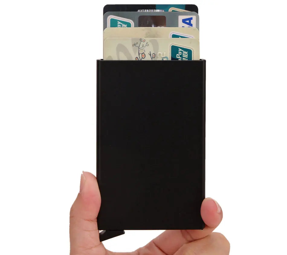 Smart Wallet Card Holder Metal Thin Slim Men Women Wallets