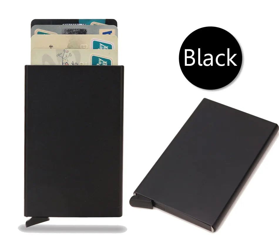 Smart Wallet Card Holder Metal Thin Slim Men Women Wallets