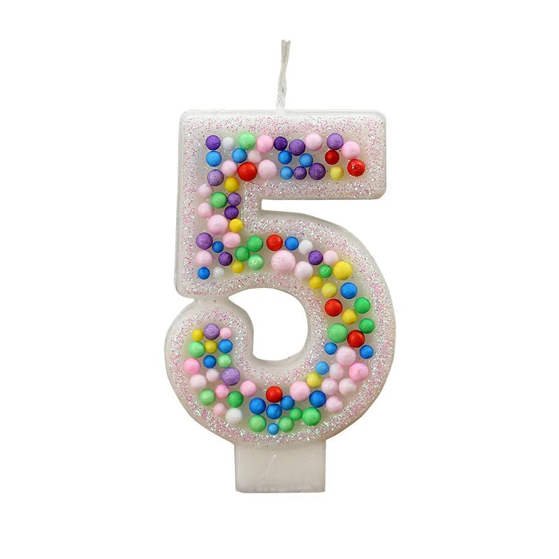 Colorful Ball 0-9 Creative Digital Birthday Candle