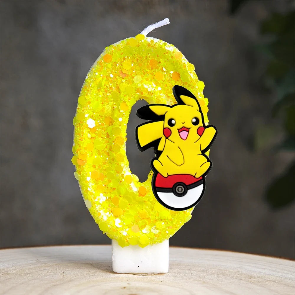 Pokemon Pikachu Candle Cartoon 0-9 Number Birthday Candle