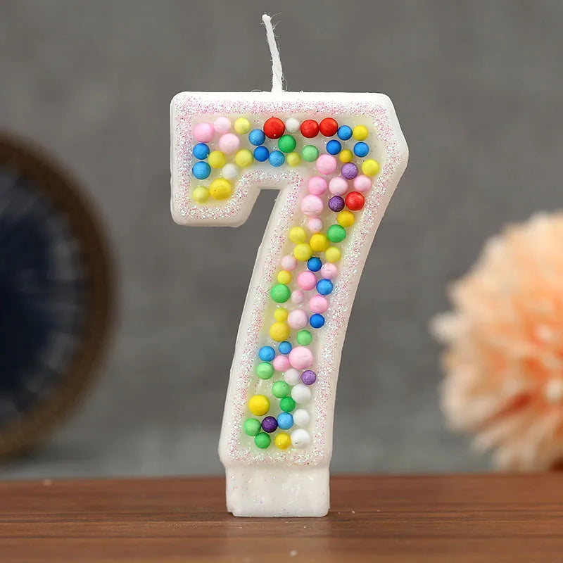 Colorful Ball 0-9 Creative Digital Birthday Candle