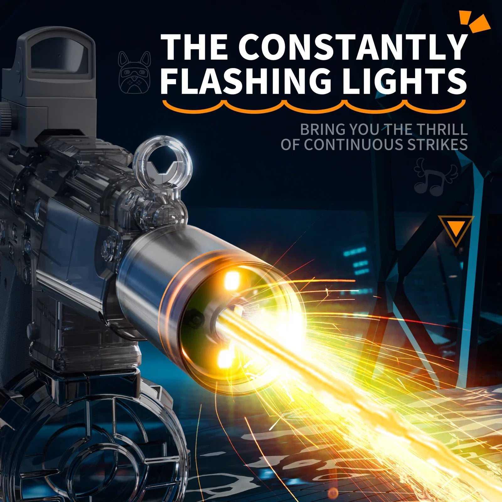 Simulated Firing and Recoil Electric Water Gun Toys Children Automatic Sensor Lights Water Pistol Kids Toy