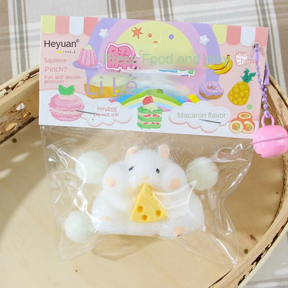 Squishy Hamster Toy with Cheese Cute