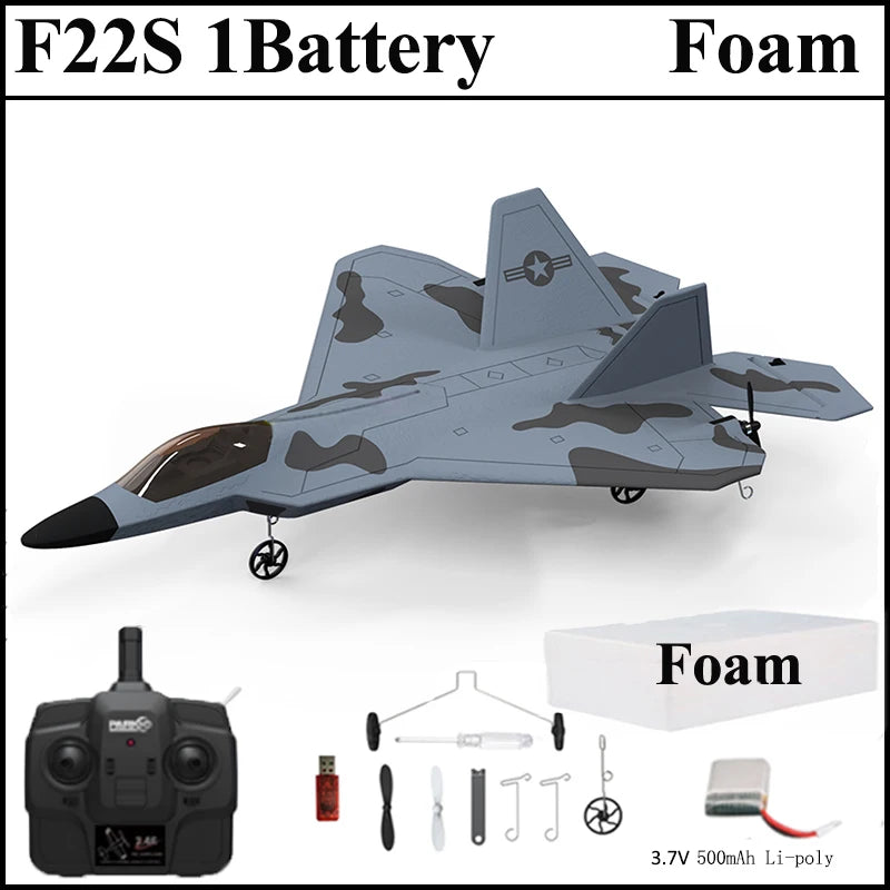 F22S 2.4G 4CH 3D6G RC Airplane Raptor F22 Warplane 2026