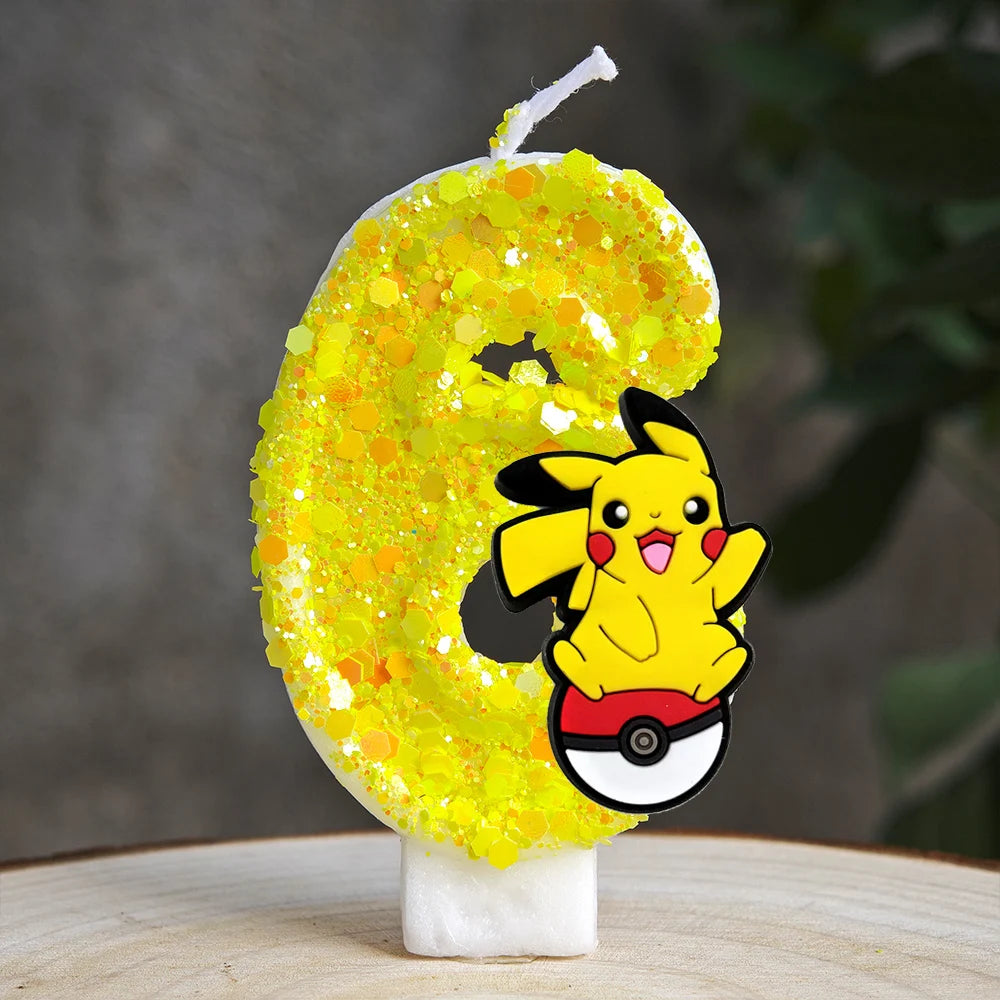 Pokemon Pikachu Candle Cartoon 0-9 Number Birthday Candle