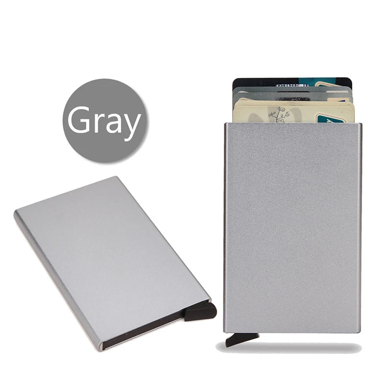Smart Wallet Card Holder Metal Thin Slim Men Women Wallets