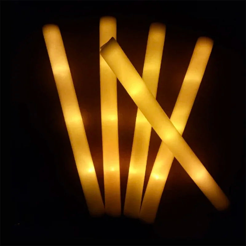 12/15/30/60Pcs Glow Sticks Bulk Colorful RGB LED Glow Foam Stick Cheer Tube Dark Light for Xmas Birthday Wedding Party Supplies