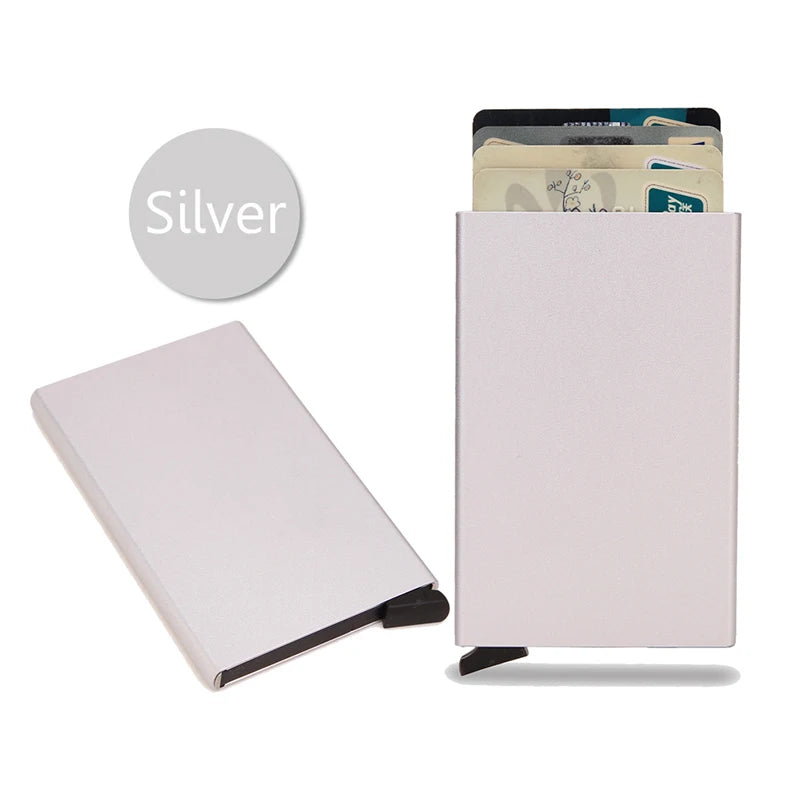 Smart Wallet Card Holder Metal Thin Slim Men Women Wallets