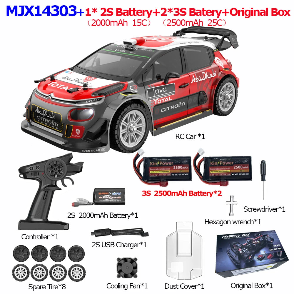 HYPER GO RC MJX 14304 14303 14302 High Speed Drift Car  With Gyroscope