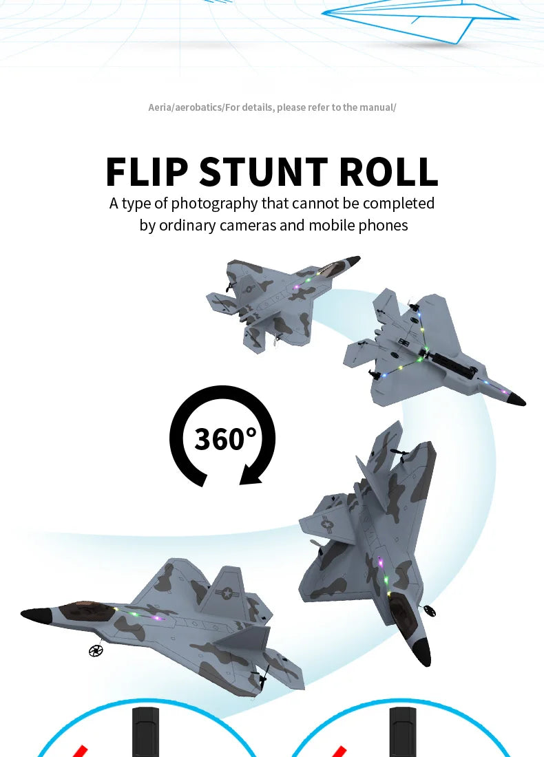 F22S 2.4G 4CH 3D6G RC Airplane Raptor F22 Warplane 2026