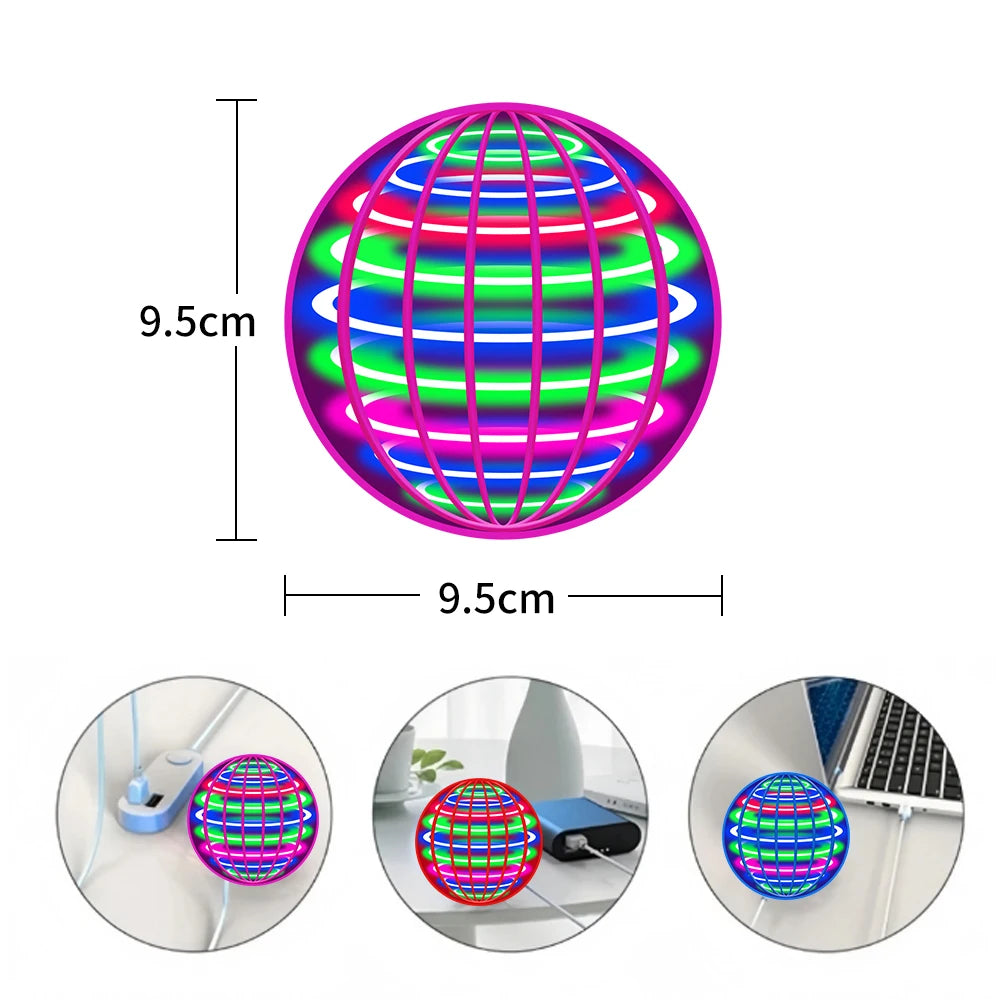 Flying ball, automatic spinning ball, LED dazzling lights, floating magic, fan, UFO flying machine