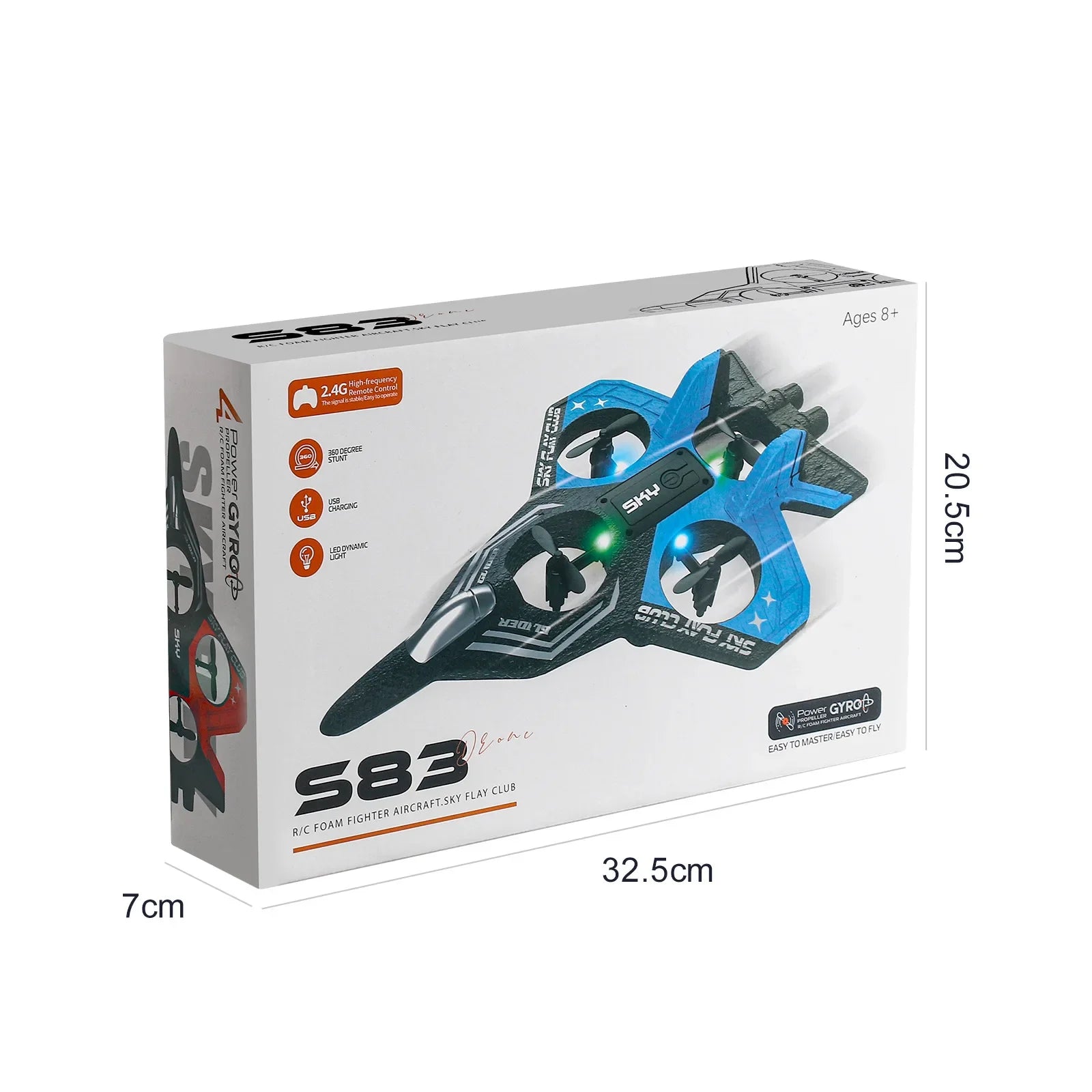 Foam RC Plane with Cool LED Lights | 360° Flip Stunt  2.4G 4CH Remote Control