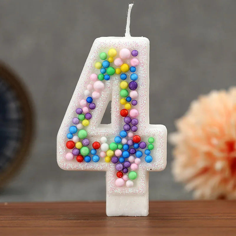 Colorful Ball 0-9 Creative Digital Birthday Candle