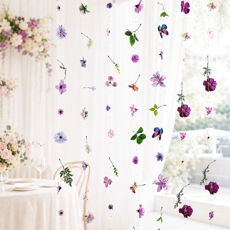 25/50Pcs 1.8m Silk Artificial Floating Flower String For Home Decoration, Wedding