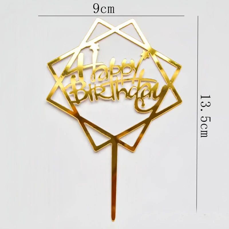 Happy Birthday Cake Topper 10pcs Acrylic Letter Cake