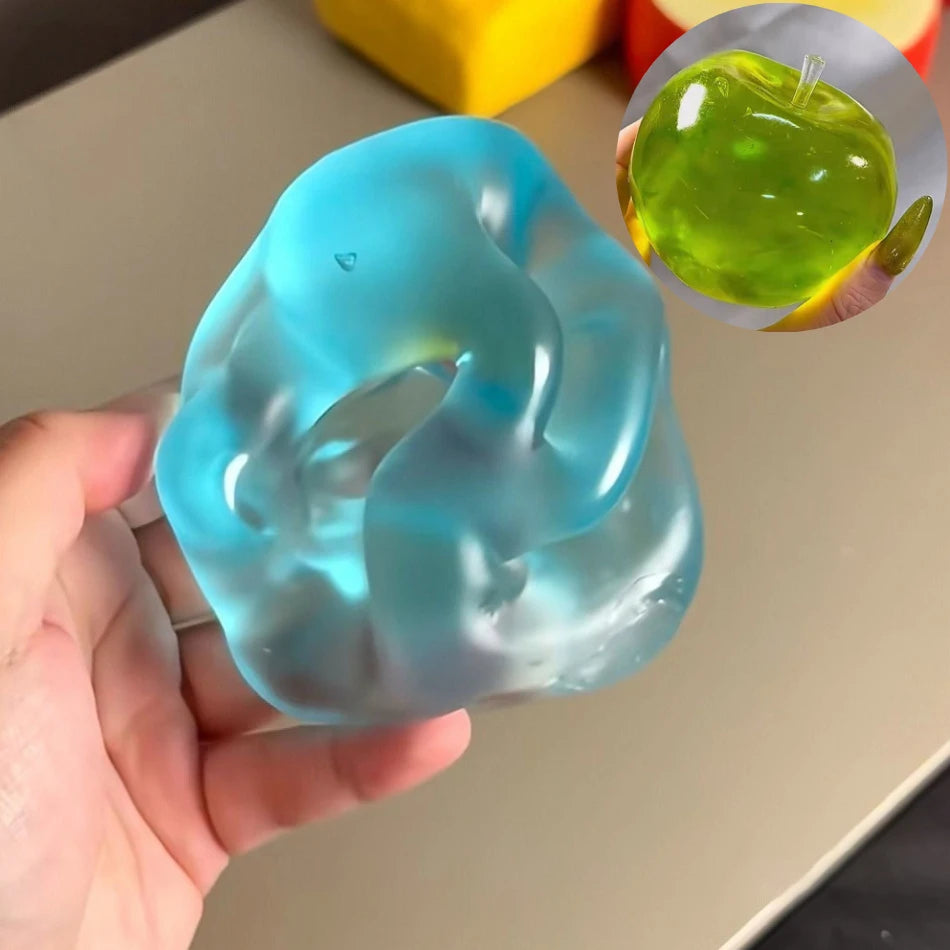Squishy Green Apple Stress Ball Soft Fidget Sensory Toy for ADHD Autism Slow Rebound Squeeze Toy