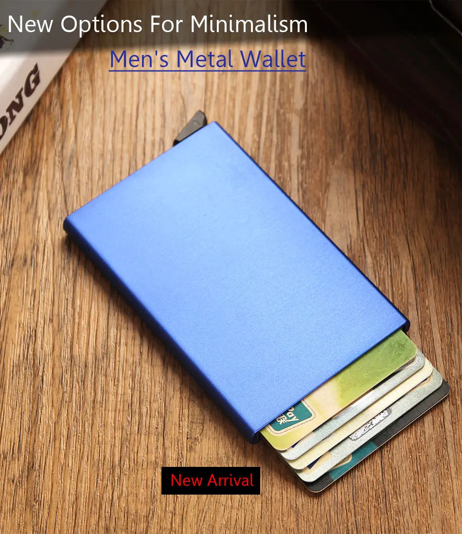 Smart Wallet Card Holder Metal Thin Slim Men Women Wallets