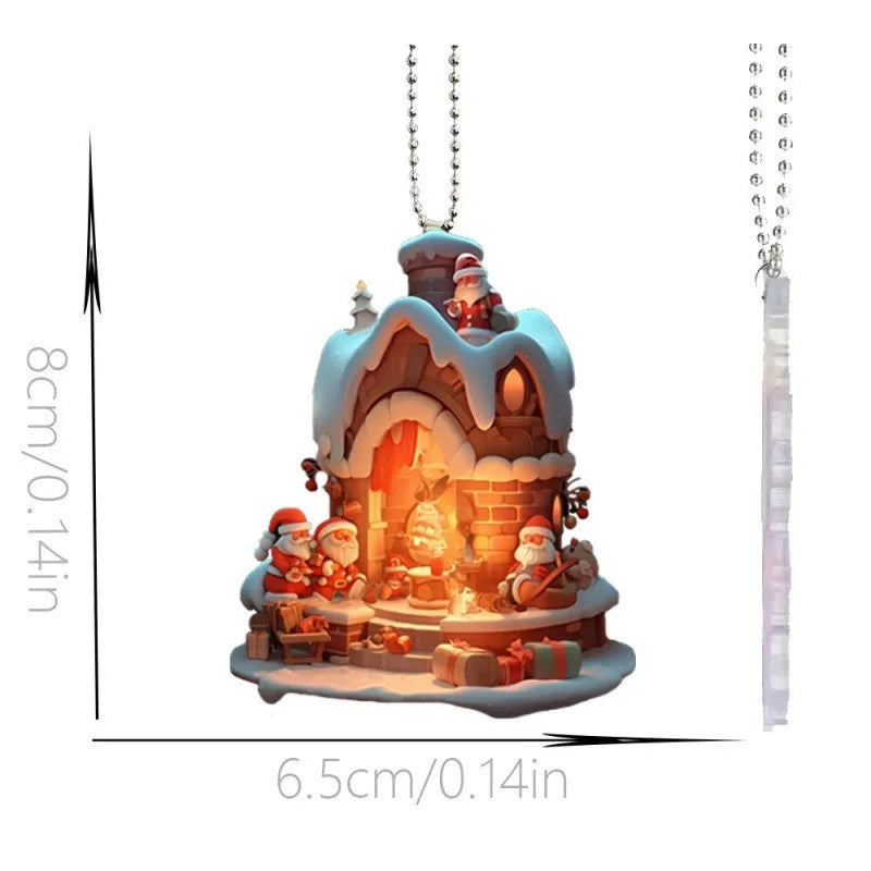 New Santa Claus Pendant Party Christmas Tree Ornament Hanging Keychain