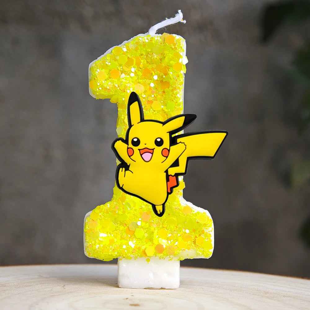 Pokemon Pikachu Candle Cartoon 0-9 Number Birthday Candle
