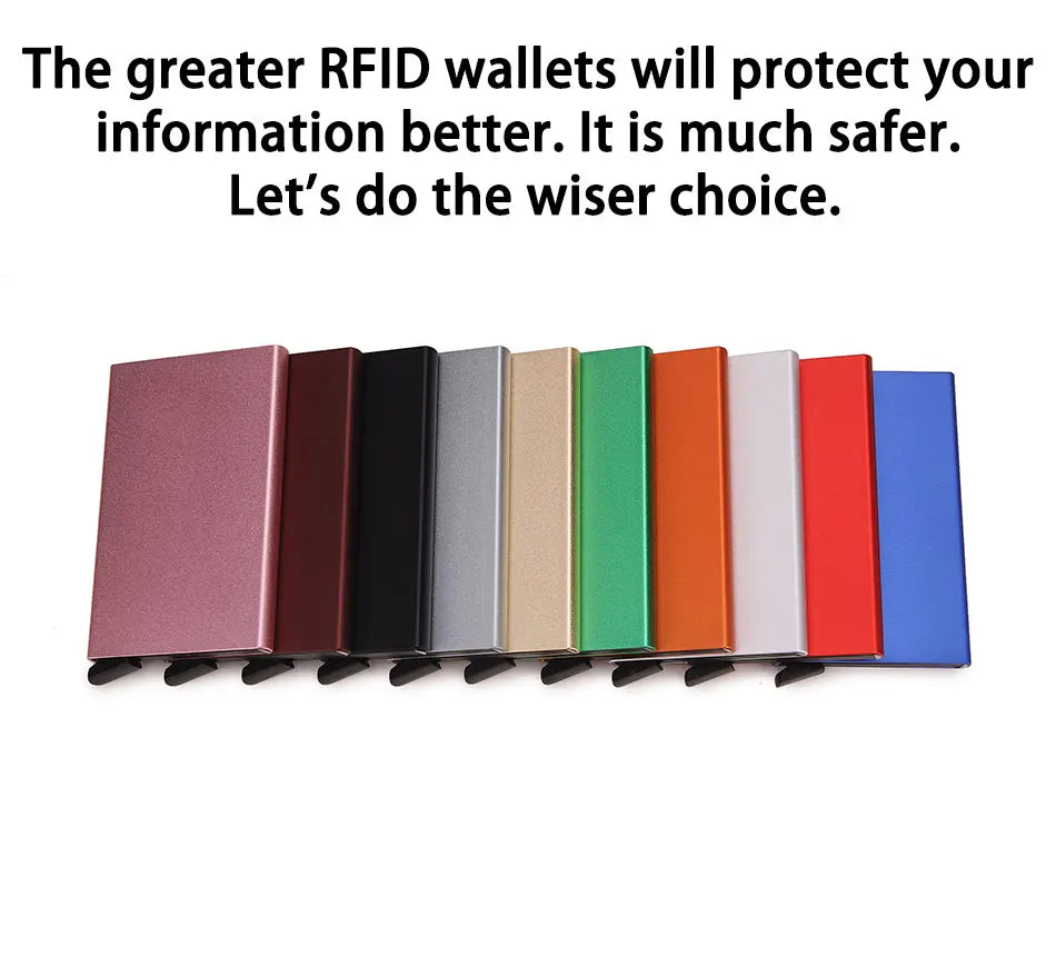 Smart Wallet Card Holder Metal Thin Slim Men Women Wallets