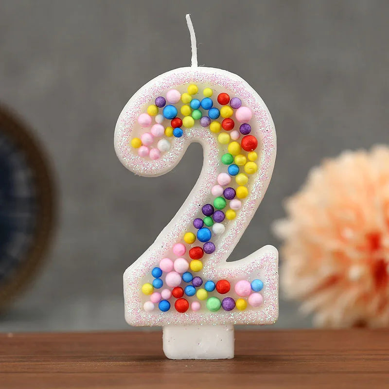 Colorful Ball 0-9 Creative Digital Birthday Candle