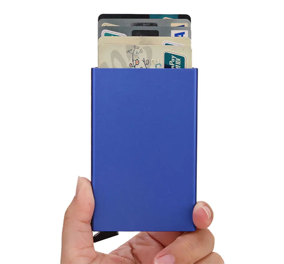 Smart Wallet Card Holder Metal Thin Slim Men Women Wallets