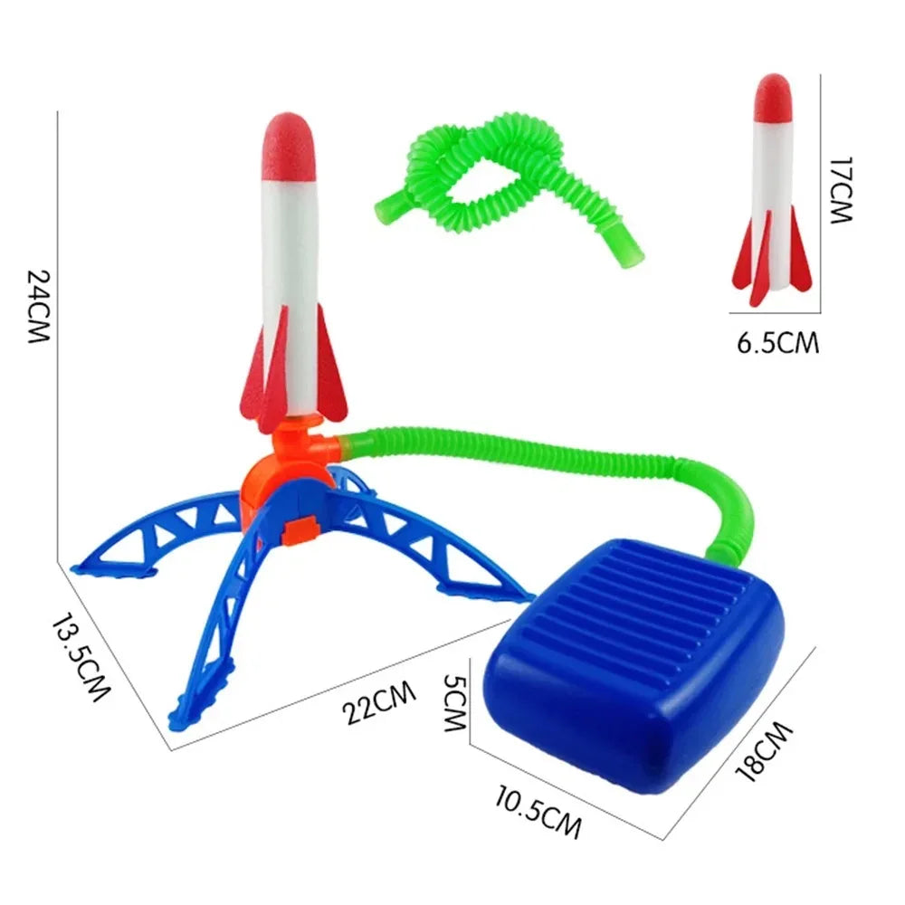 Air Powered Rocket Launcher Game | Kids Outdoor Rocket Foot Pump Outdoor Air Pressing Soaring Rocket Suit Jumps