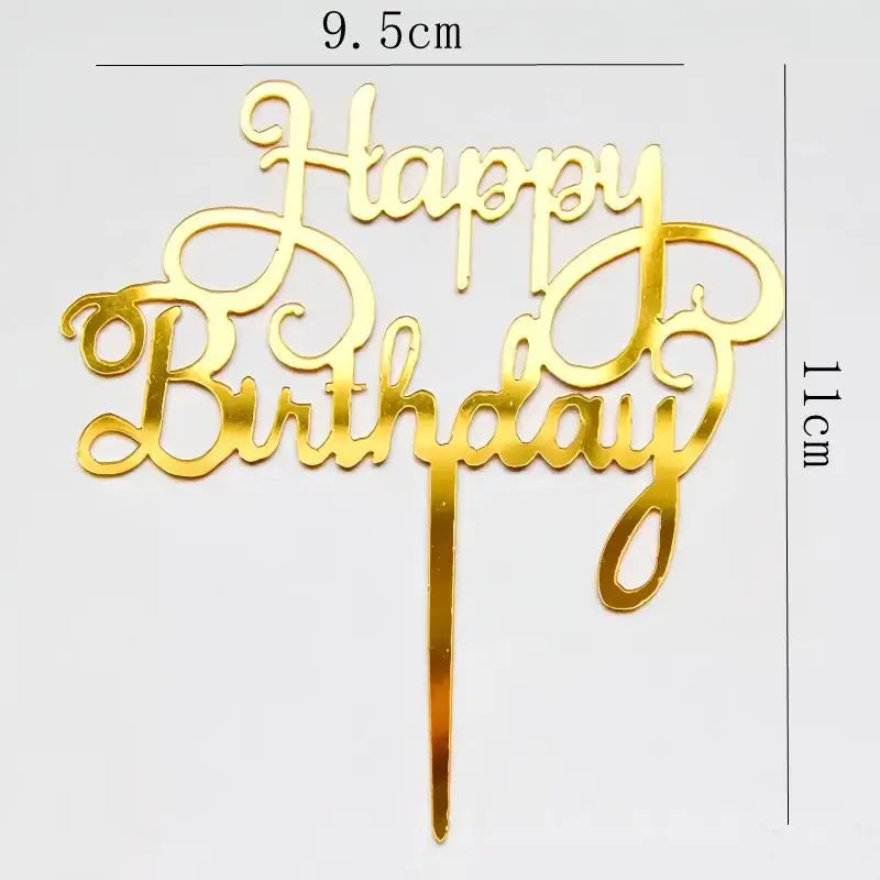 Happy Birthday Cake Topper 10pcs Acrylic Letter Cake