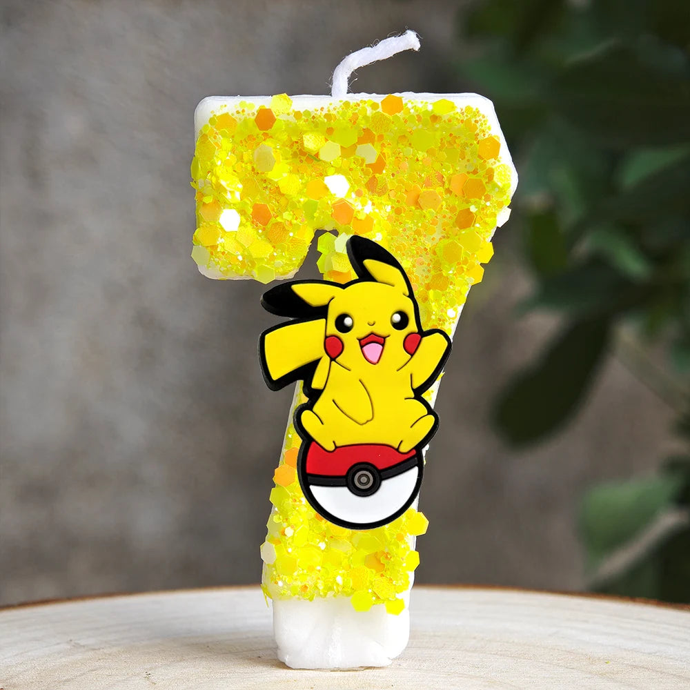 Pokemon Pikachu Candle Cartoon 0-9 Number Birthday Candle