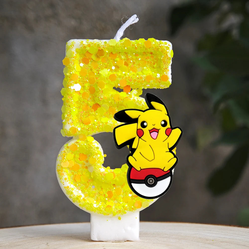 Pokemon Pikachu Candle Cartoon 0-9 Number Birthday Candle