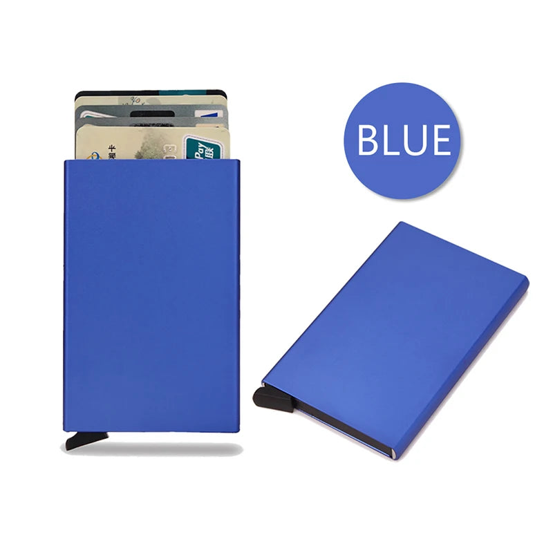 Smart Wallet Card Holder Metal Thin Slim Men Women Wallets