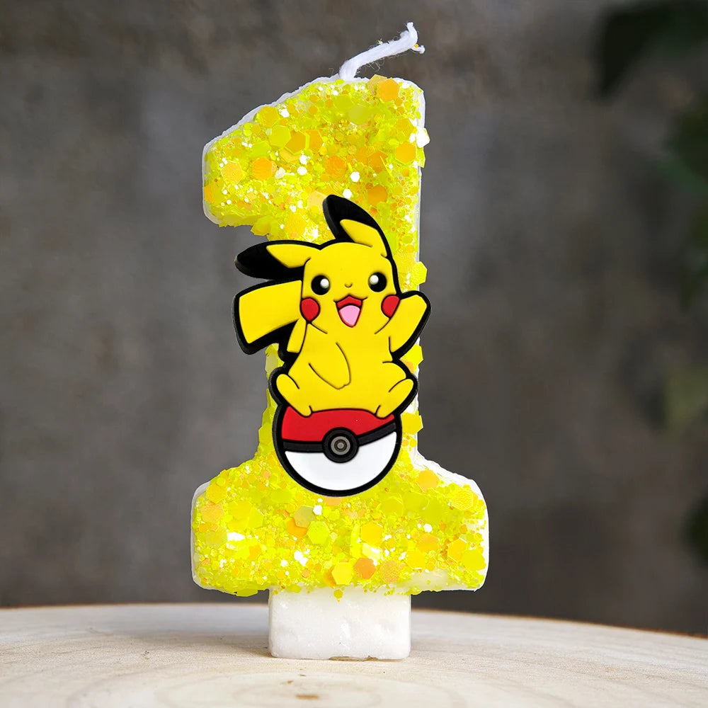 Pokemon Pikachu Candle Cartoon 0-9 Number Birthday Candle