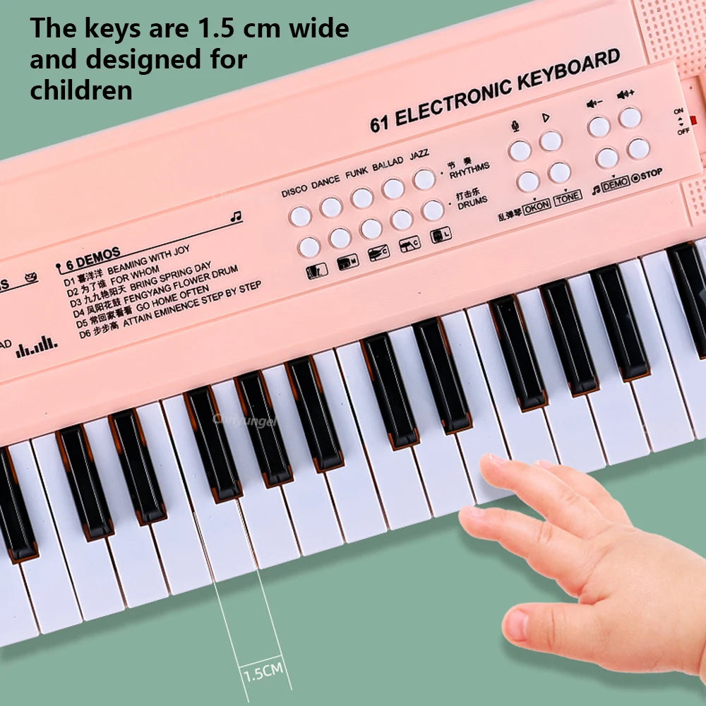 37 Keys Electronic Piano Keyboards with Microphone Rechargeable Education Toys Musical Instrument