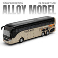 Business Single Decker Bus Alloy Models Doors Opened with Sound Light Pull Back Bus