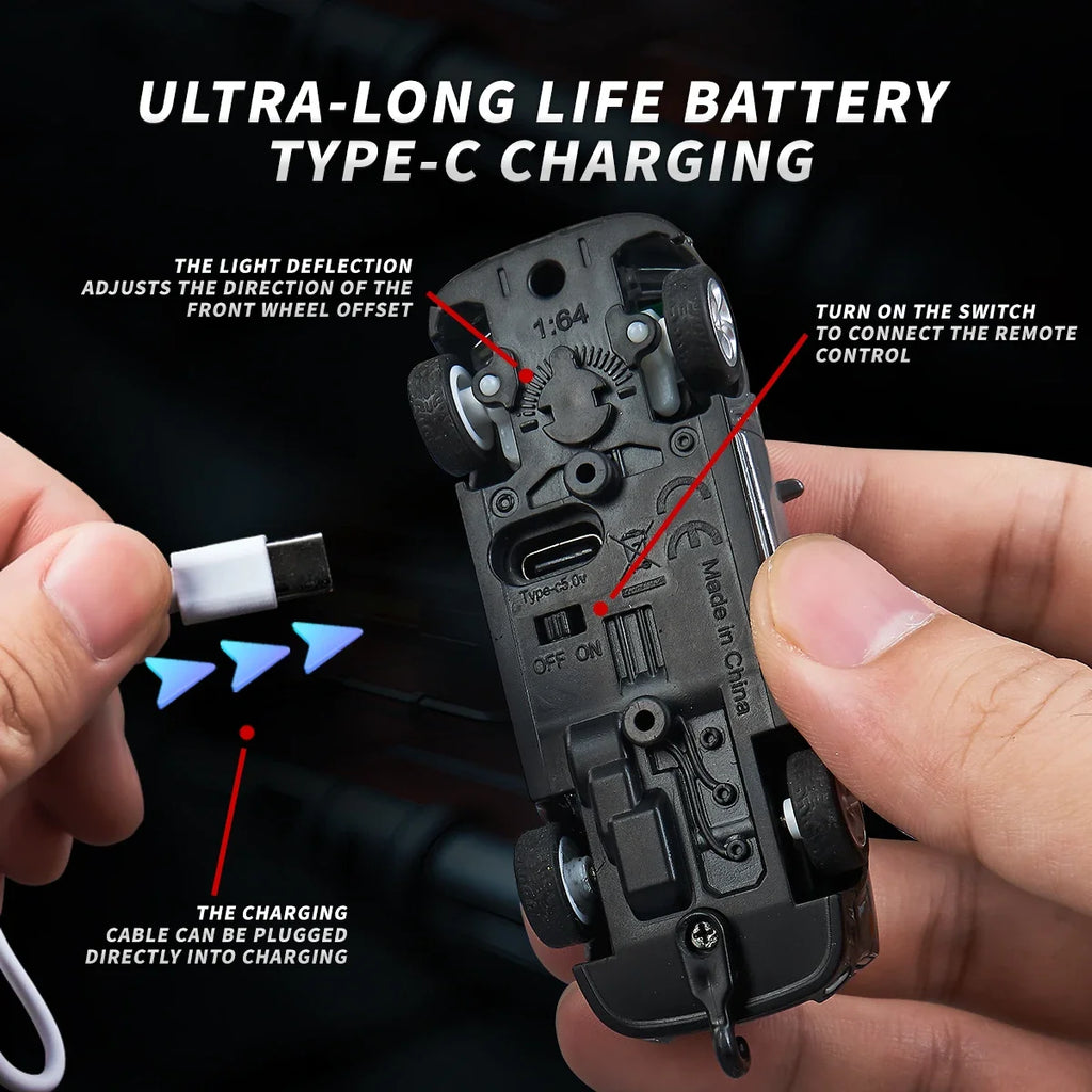 New RC Car MINI Alloy 1/64 Remote Control Car