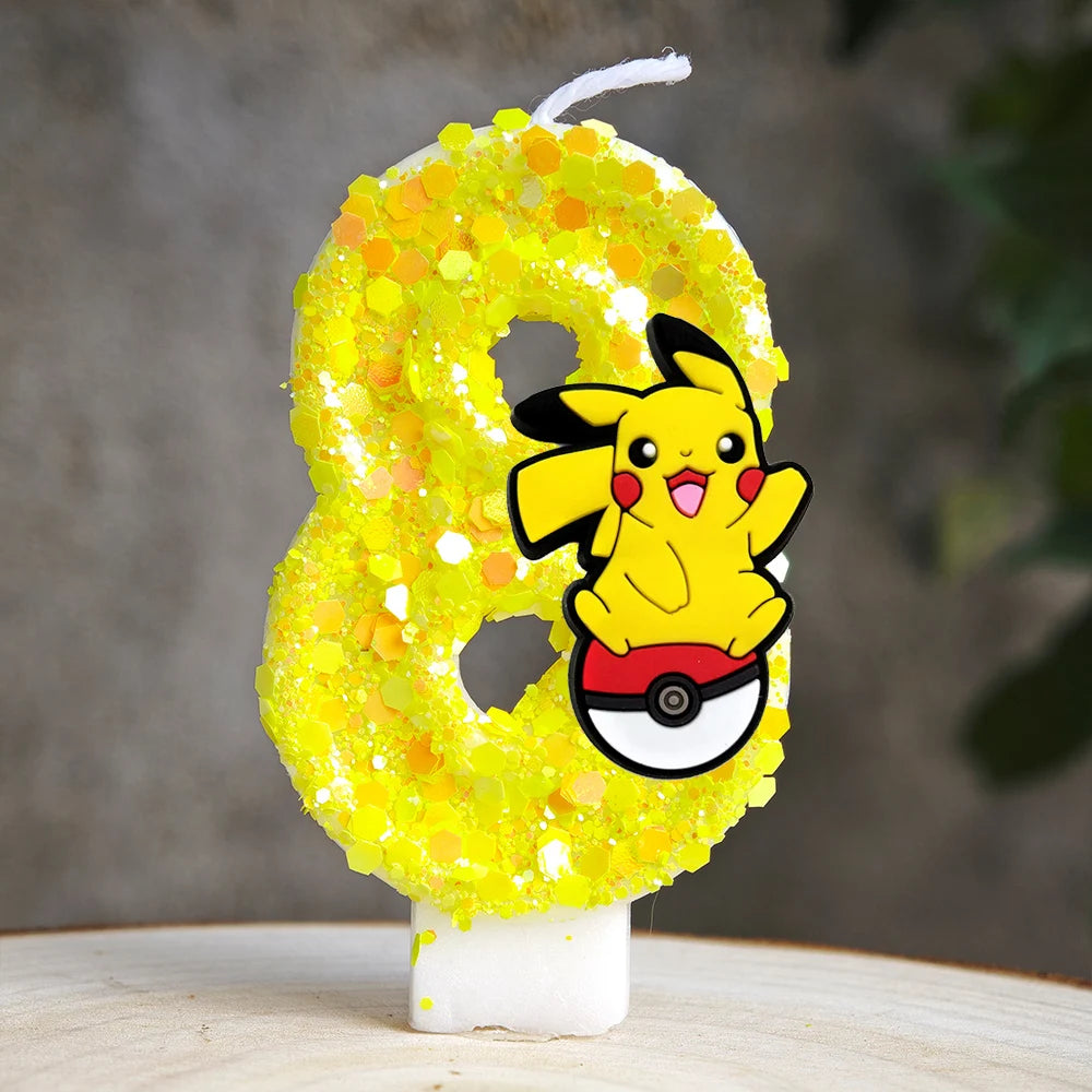 Pokemon Pikachu Candle Cartoon 0-9 Number Birthday Candle
