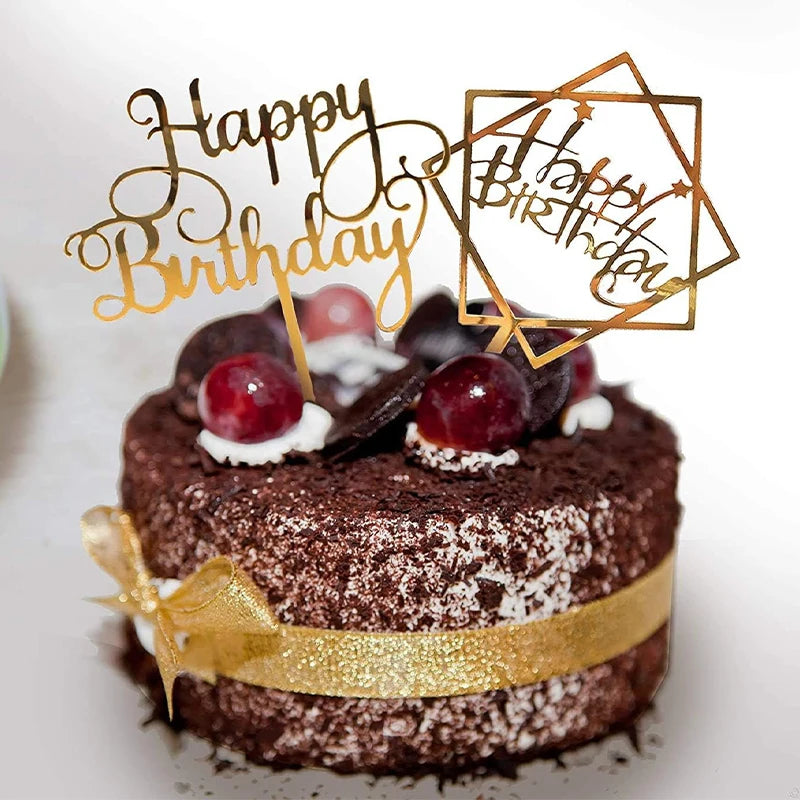 Happy Birthday Cake Topper 10pcs Acrylic Letter Cake