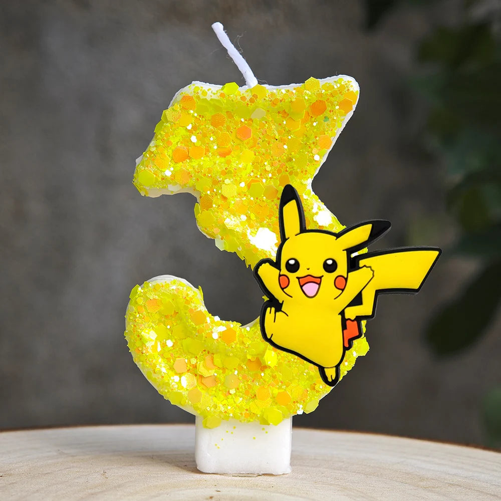 Pokemon Pikachu Candle Cartoon 0-9 Number Birthday Candle
