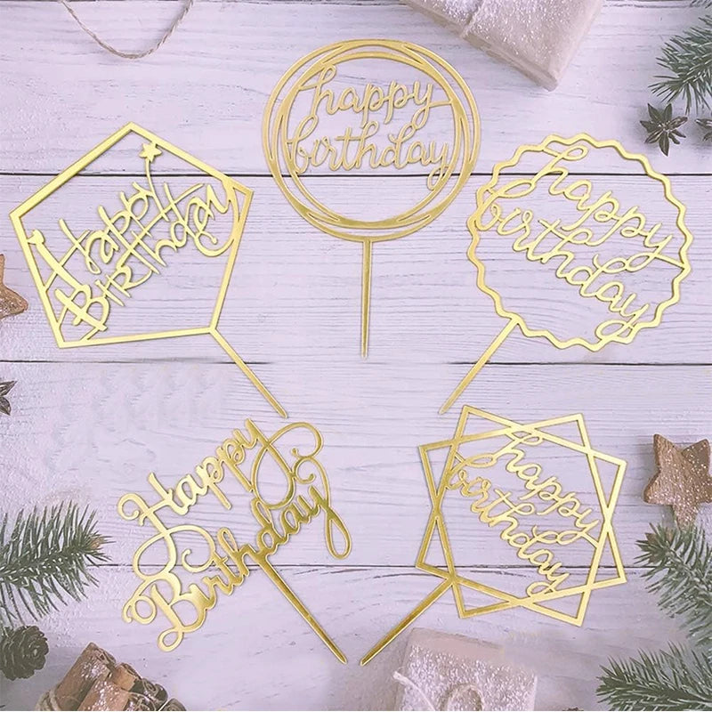 Happy Birthday Cake Topper 10pcs Acrylic Letter Cake