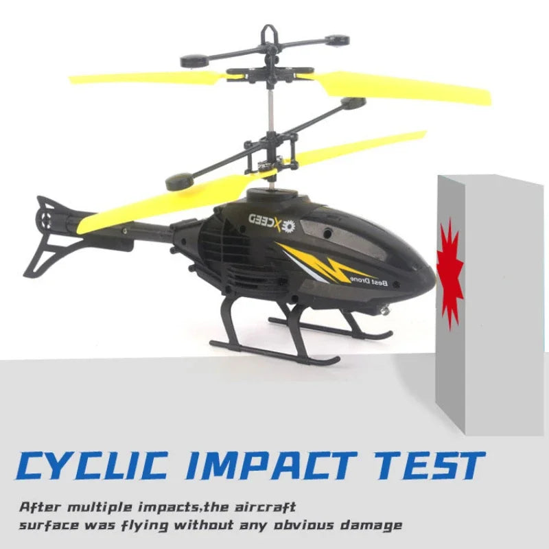 Helicopter with Lighting Rechargeable Mini RC Drone | Watch Wrist Hand Controlled Induction Aircraft Impact Resistant