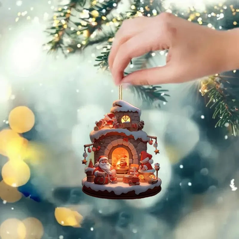 New Santa Claus Pendant Party Christmas Tree Ornament Hanging Keychain