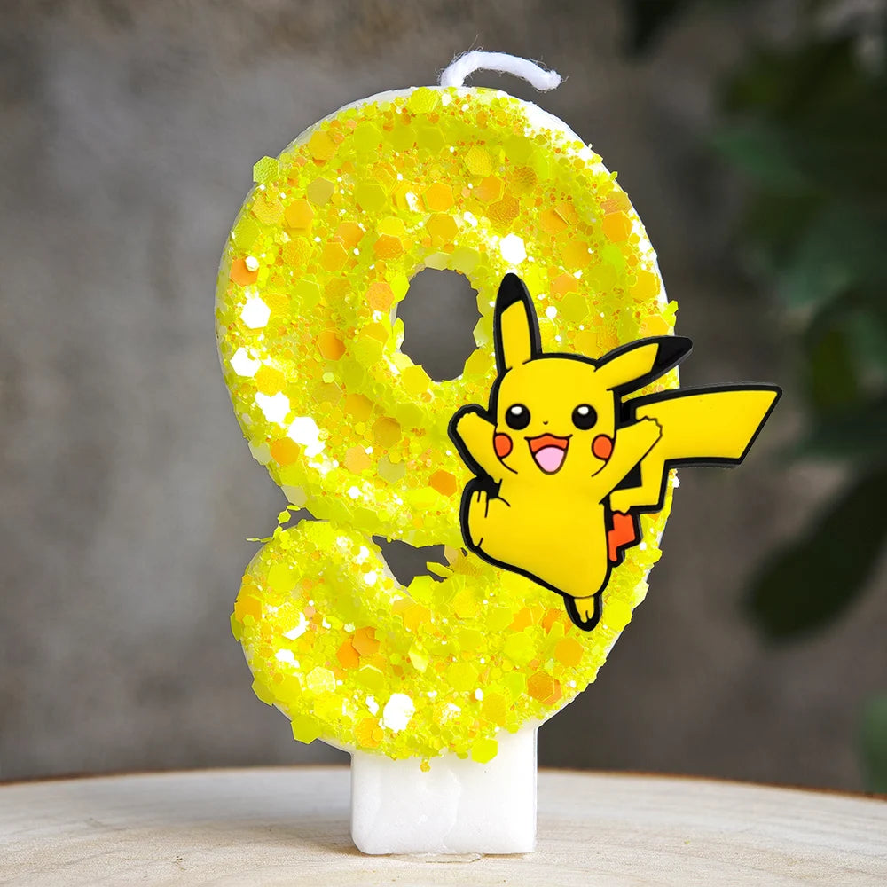 Pokemon Pikachu Candle Cartoon 0-9 Number Birthday Candle