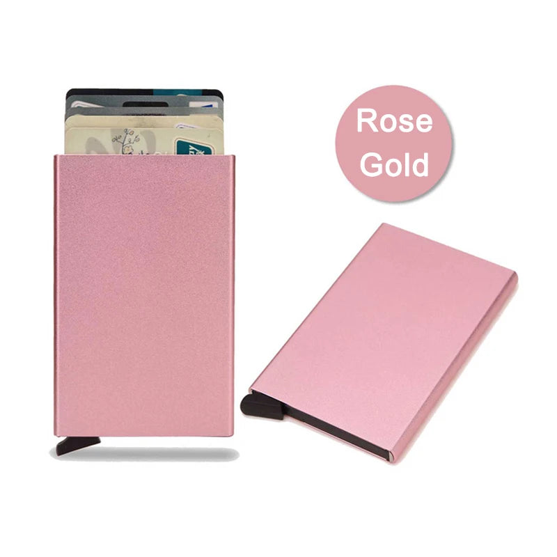 Smart Wallet Card Holder Metal Thin Slim Men Women Wallets