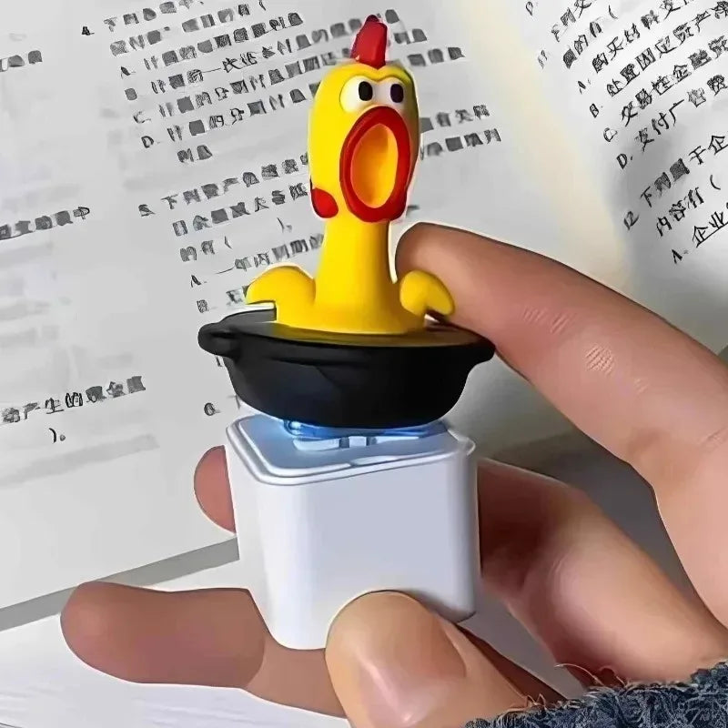 2PCS Funny Screaming Chicken Keychain Sound Light Press Button