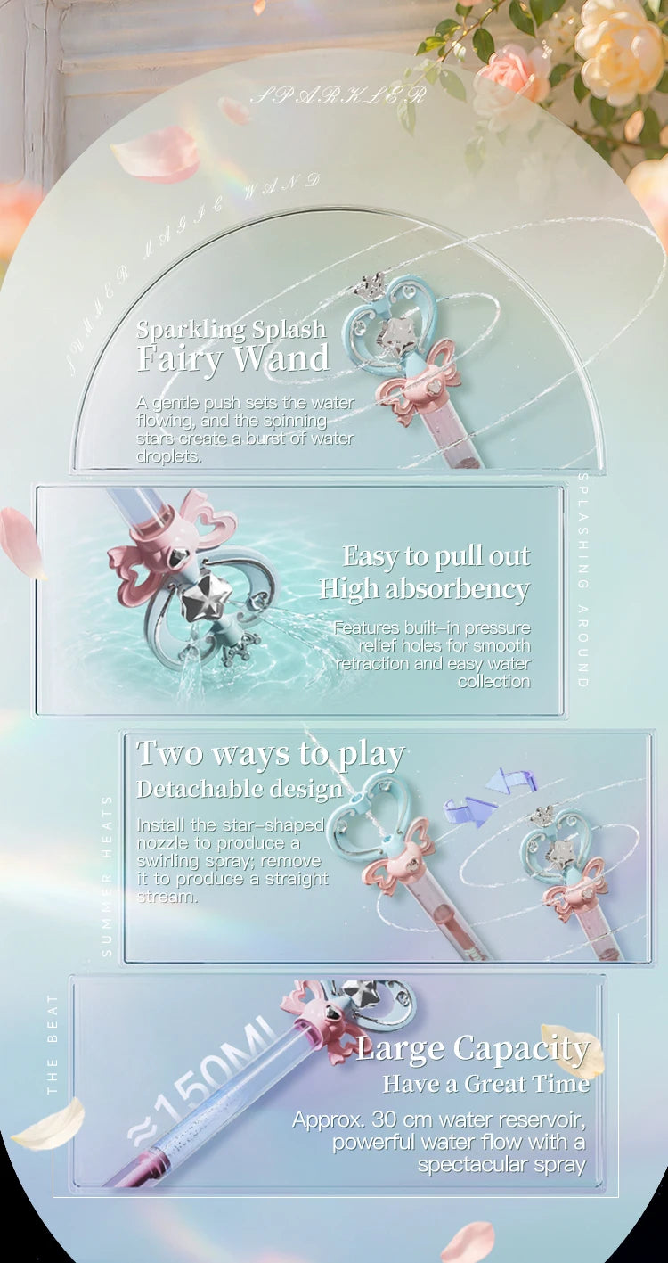 Magic Fairy Wand Water Gun Sparkling Summer Water Play Toy