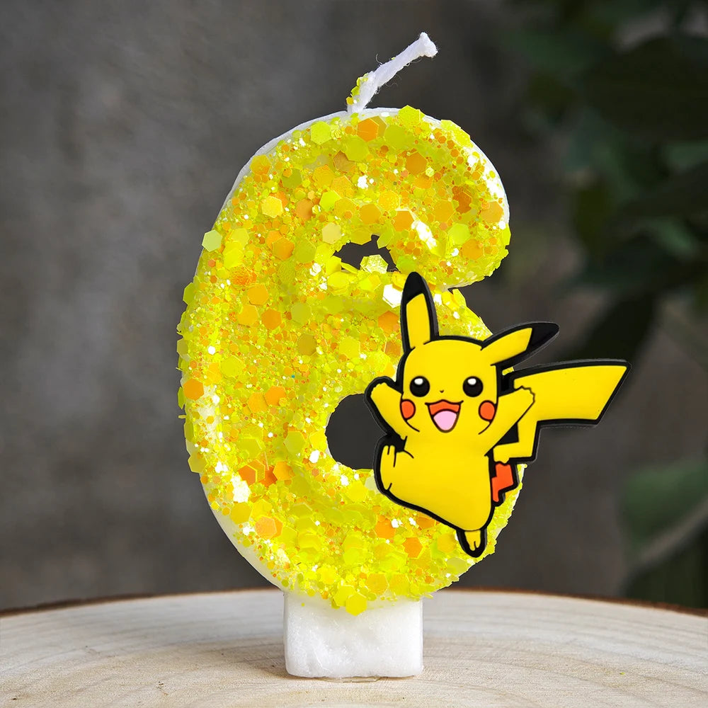 Pokemon Pikachu Candle Cartoon 0-9 Number Birthday Candle
