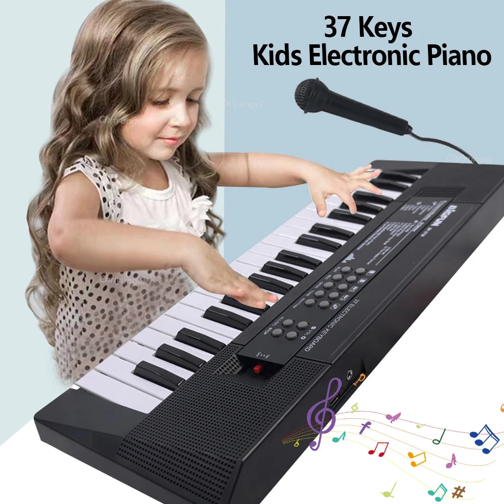 37 Keys Electronic Piano Keyboards with Microphone Rechargeable Education Toys Musical Instrument
