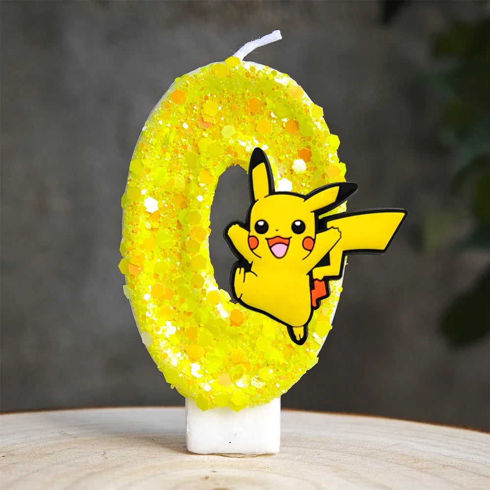 Pokemon Pikachu Candle Cartoon 0-9 Number Birthday Candle