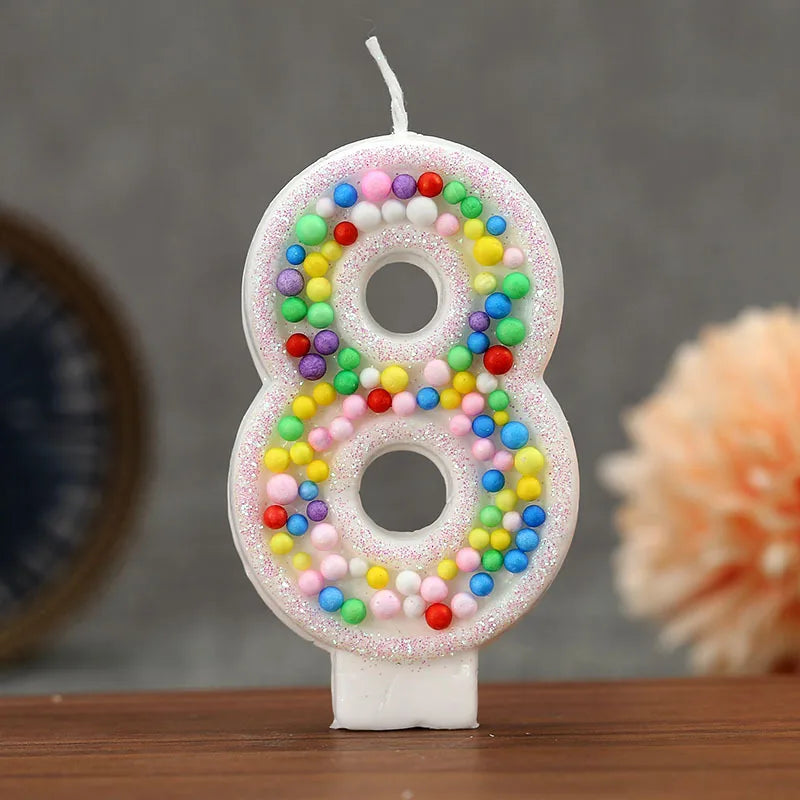 Colorful Ball 0-9 Creative Digital Birthday Candle