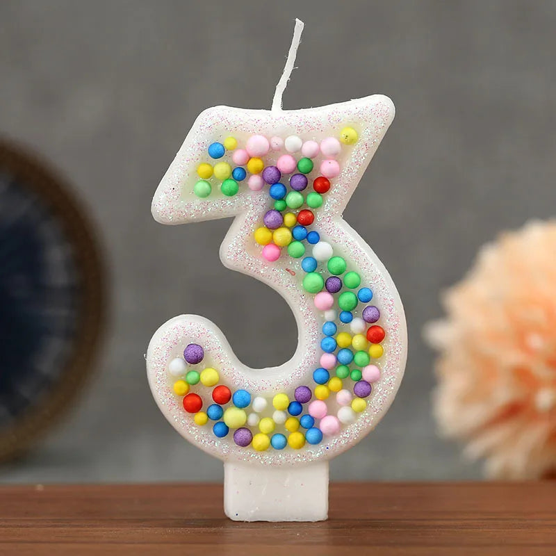 Colorful Ball 0-9 Creative Digital Birthday Candle